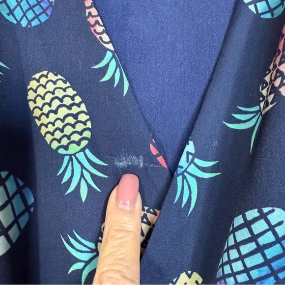 Hutch for Anthropologie Rainbow Pineapple Print Wrap Maxi Dress Women’s Size 2X - Picture 7 of 12